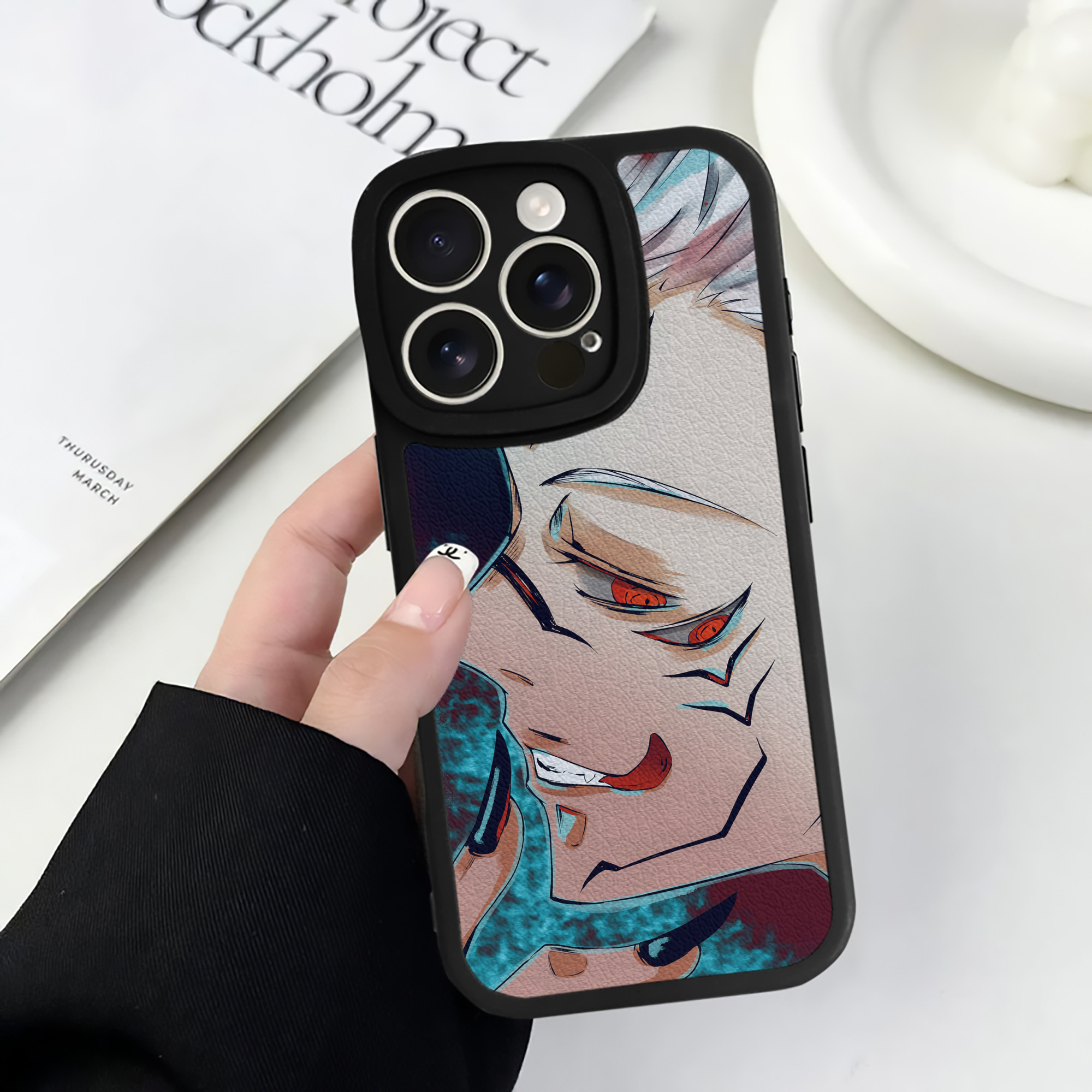 （画像用） 呪術廻戦 Jujutsu Kaisen 【iPhone 16シリーズ対応】シリコンスマホケース（レザー調） 材質：シリコン